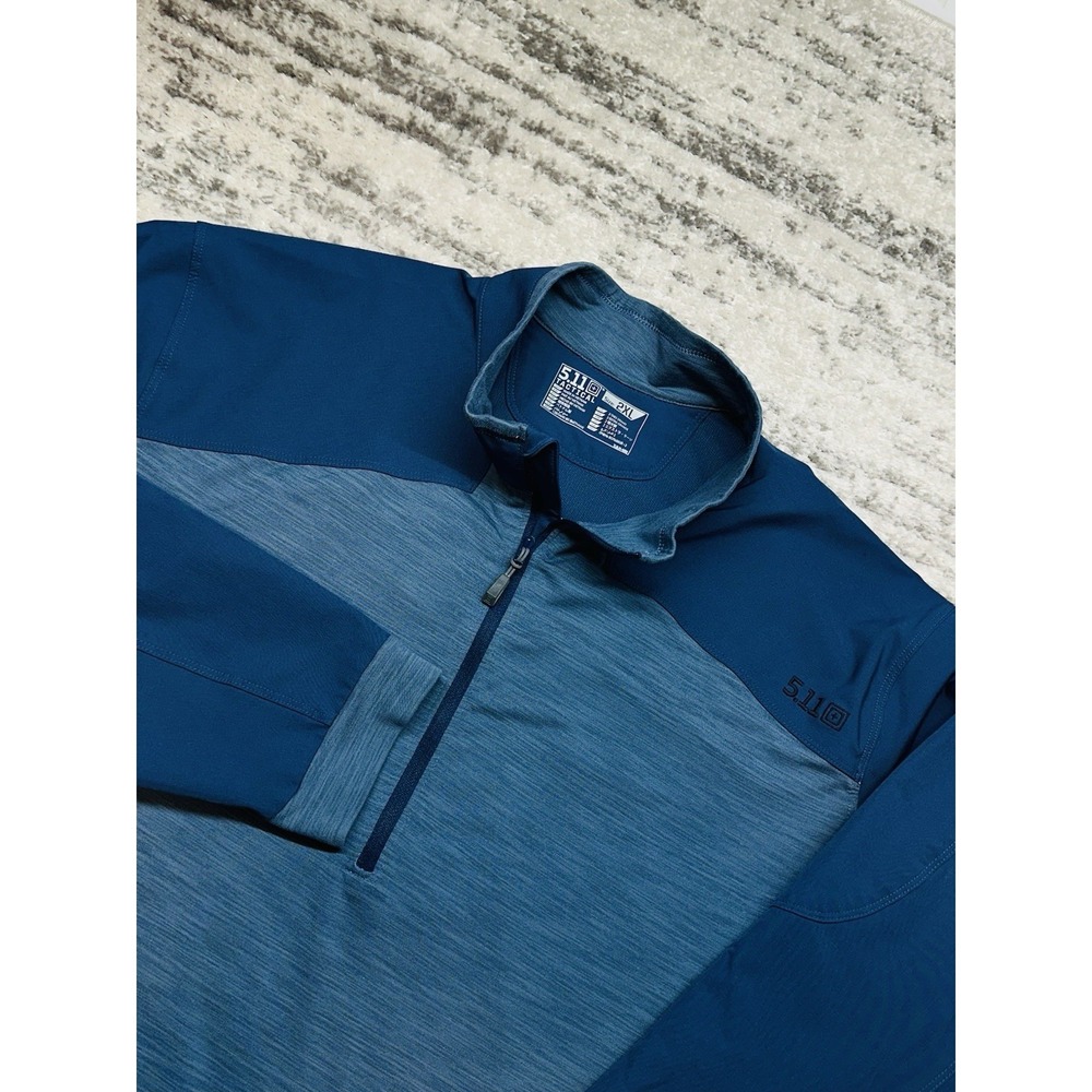 5.11 Tactical Mens‎ 2XL Rapid Half Zip Long Sleeve Shirt Blue Kryptek Typhon